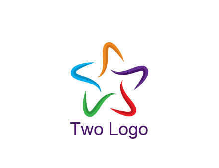 colorful swooshes forming abstract star