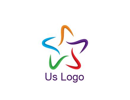 colorful swooshes forming abstract star