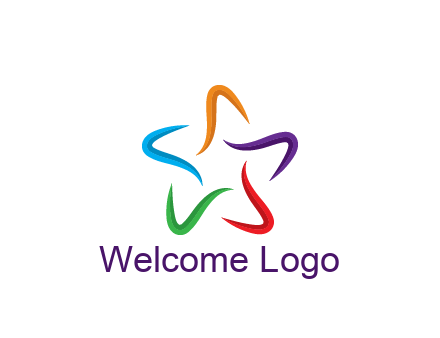 colorful swooshes forming abstract star