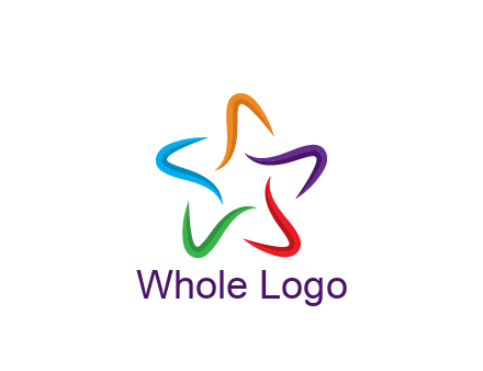 colorful swooshes forming abstract star