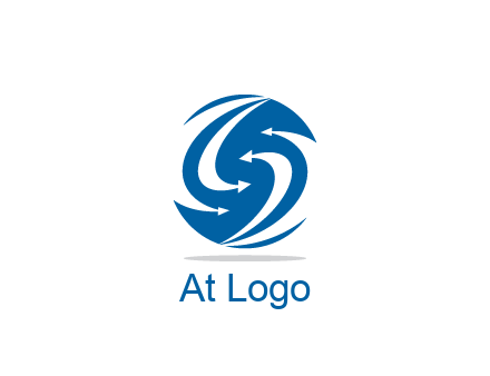 negative spacing curved arrows forming letter S in circle