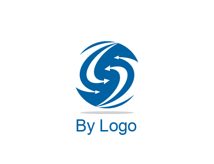negative spacing curved arrows forming letter S in circle
