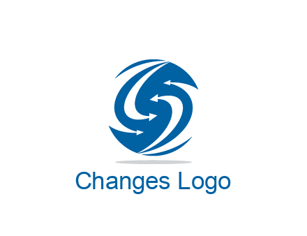 negative spacing curved arrows forming letter S in circle