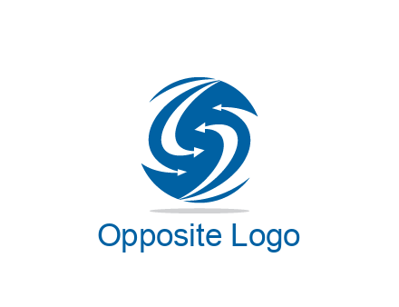 negative spacing curved arrows forming letter S in circle