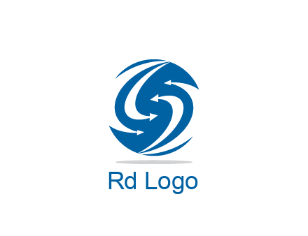 negative spacing curved arrows forming letter S in circle