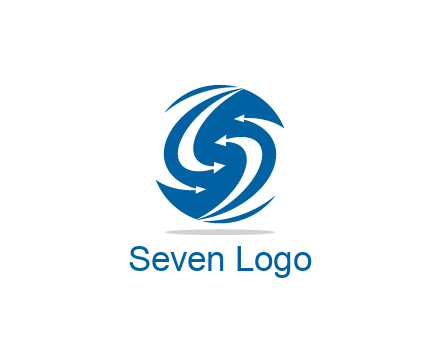 negative spacing curved arrows forming letter S in circle