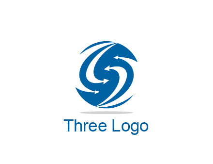 negative spacing curved arrows forming letter S in circle