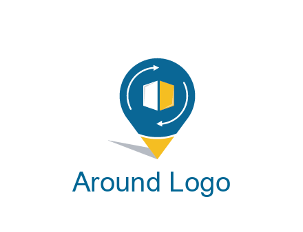 arrows around package in location pin
