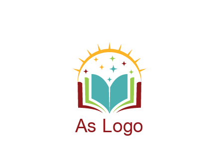 abstract book with stars and sun