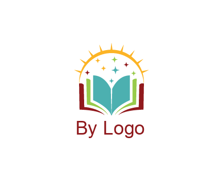 abstract book with stars and sun