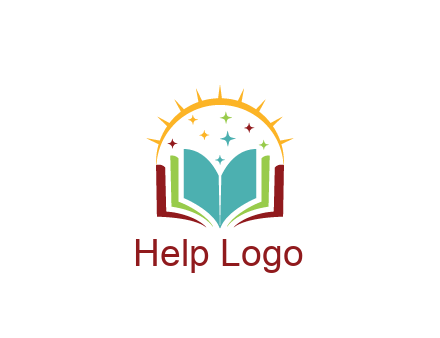 abstract book with stars and sun