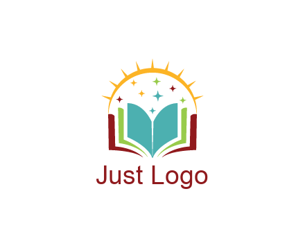 abstract book with stars and sun