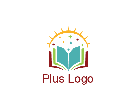 abstract book with stars and sun