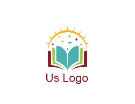 abstract book with stars and sun