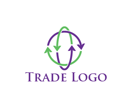 arrows intertwining with each other trade logo