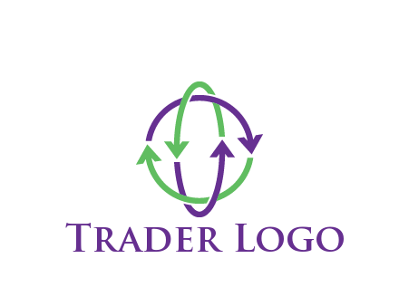 arrows intertwining with each other trade logo
