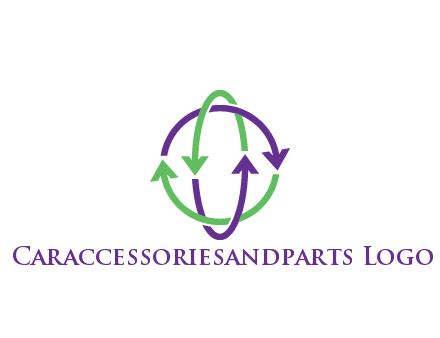 arrows intertwining with each other trade logo