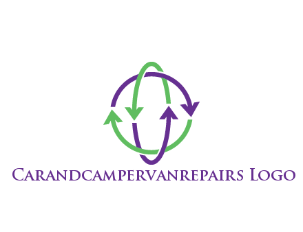arrows intertwining with each other trade logo