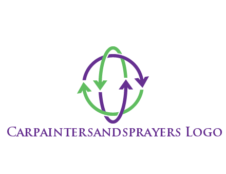 arrows intertwining with each other trade logo