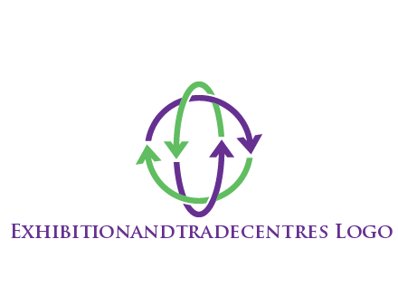 arrows intertwining with each other trade logo