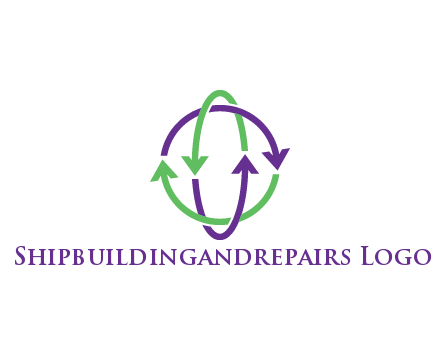 arrows intertwining with each other trade logo
