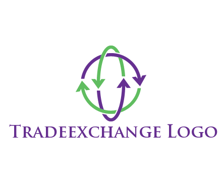 arrows intertwining with each other trade logo