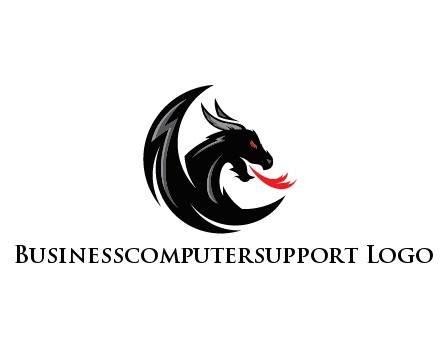 dragon spitting fire gaming logo
