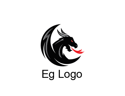 dragon spitting fire gaming logo