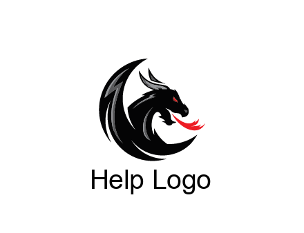 dragon spitting fire gaming logo