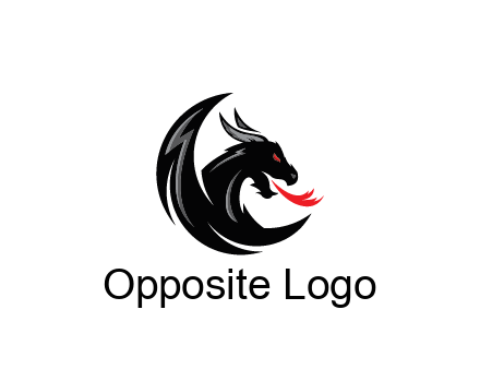 dragon spitting fire gaming logo