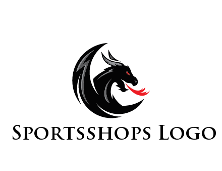 dragon spitting fire gaming logo