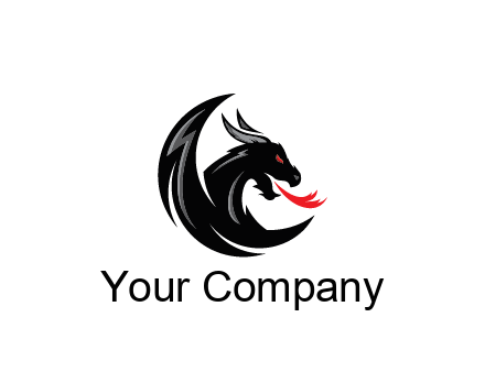 dragon spitting fire gaming logo