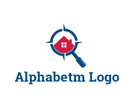 house in magnifying glass development logo