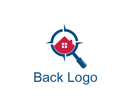 house in magnifying glass development logo