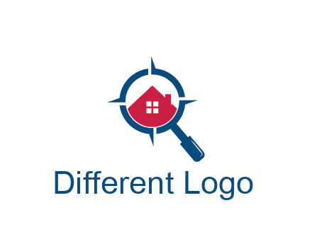 house in magnifying glass development logo