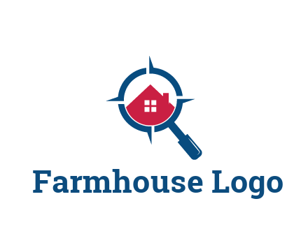 house in magnifying glass development logo