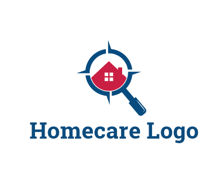 house in magnifying glass development logo