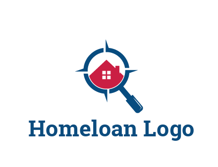 house in magnifying glass development logo