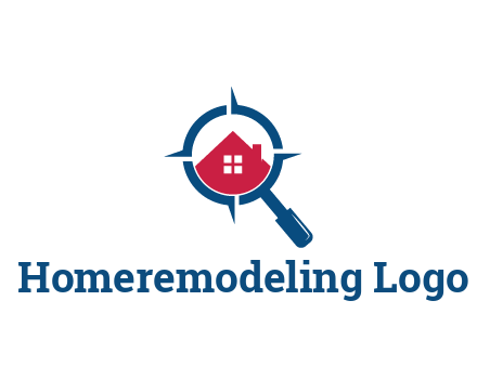 house in magnifying glass development logo
