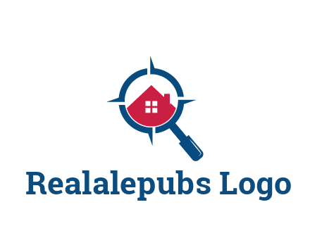 house in magnifying glass development logo