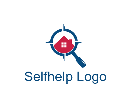 house in magnifying glass development logo