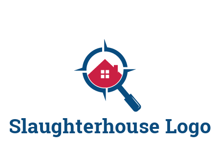 house in magnifying glass development logo