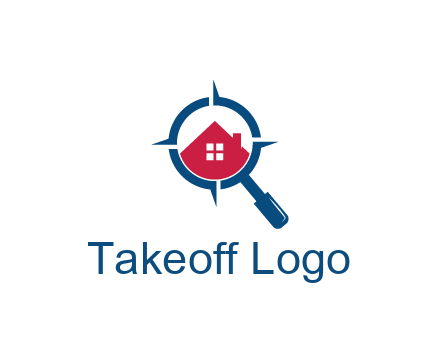 house in magnifying glass development logo