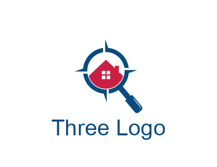 house in magnifying glass development logo
