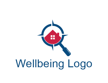house in magnifying glass development logo