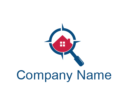 house in magnifying glass development logo