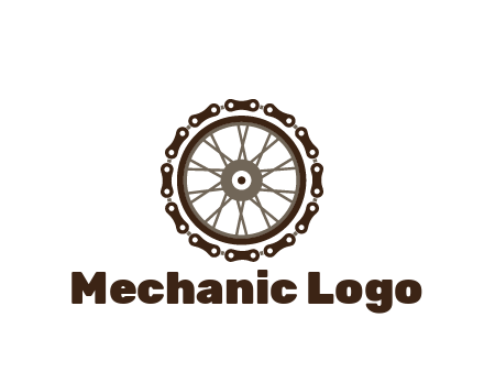 chain around wheel transportation logo