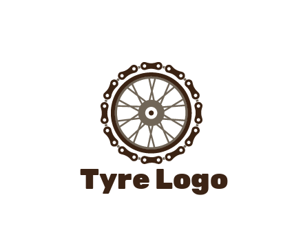 chain around wheel transportation logo