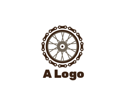 chain around wheel transportation logo