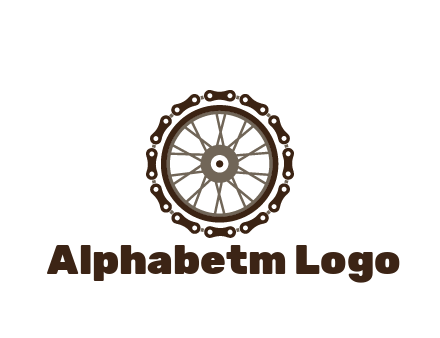 chain around wheel transportation logo